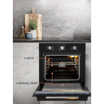 Millen Built In Electric Oven 7 Cooking Modes, 78L, Schott Inner Glass, MEO 6001 BL