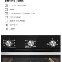 Millen Built In Electric Oven 7 Cooking Modes, 78L, Schott Inner Glass, MEO 6001 BL