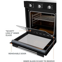 Millen Built In Electric Oven 7 Cooking Modes, 78L, Schott Inner Glass, MEO 6001 BL