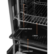 Millen Built In Electric Oven 7 Cooking Modes, 78L, Schott Inner Glass, MEO 6001 BL