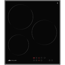 Millen Built In Electric Hob, 45 Cm Black Glass, 3 Heating Zones, 4800W, Touch Control, MEH 451 BL