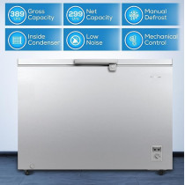 Bompani 389L Capacity Chest Freezer, Manual Defrost, Single Door, R600a Refrigerant BOCF350I Grey
