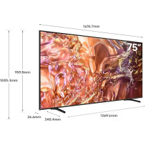 Samsung 75 Inch QLED TV, QE1D, 4K, 100% Color Volume With Quantum Dot, 4K Upscaling, Samsung TV Plus, Quantum HDR, Tizen Smart TV, QA75QE1DAUXZN