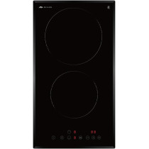 Millen Built In Electric Hob, 30 Cm Black Glass, 2 Heating Zones, 3000W, Touch Control, MEH 301 BL