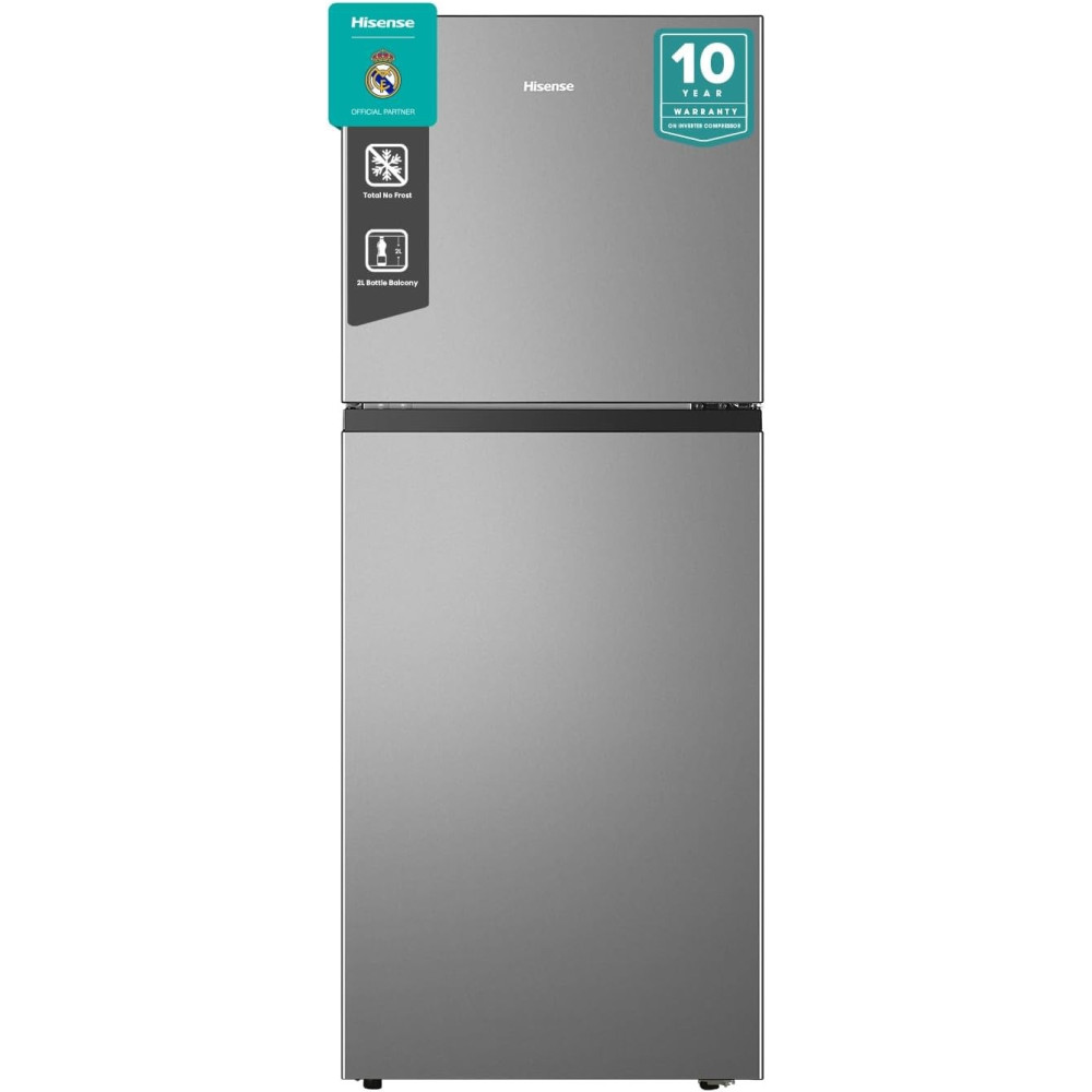 Hisense 264 Litres Gross, Top Mount Refrigerator, No Frost Technology, Big Door Balcony, LED Interior Light, Multi Air Flow, 90 Degree Door Design, Silver, HTM55203D2