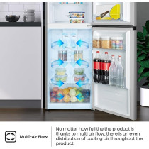 Hisense 264 Litres Gross, Top Mount Refrigerator, No Frost Technology, Big Door Balcony, LED Interior Light, Multi Air Flow, 90 Degree Door Design, Silver, HTM55203D2
