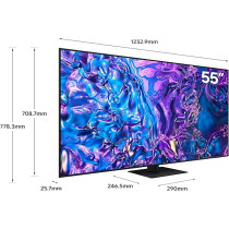 Samsung 55 Inch QLED TV, Q70D, 4K, 100% Color Volume With Quantum Dot, 4K Ai Upscaling, Samsung TV Plus, Motion Xcelerator 120Hz, Tizen Smart TV, QA55Q70DAUXZN