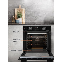 Millen Built In Electric Oven 9 Cooking Modes, 78L, Schott Inner Glass, MEO 6003 BL
