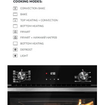 Millen Built In Electric Oven 9 Cooking Modes, 78L, Schott Inner Glass, MEO 6003 BL
