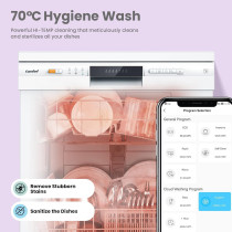 Comfee Dishwasher 12 Place Dish Washer With 8 Programmes, Quiet And Quick, Wash And Dry, LED Display, Delay Start And Wifi Function App Control