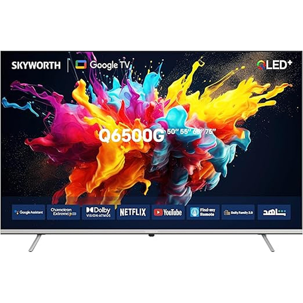 Skyworth 55 Inch 4K Smart UHD QLED TV Google TV With Dolby Vision HDR, Dts Virtual X, Youtube, Netflix, Bluetooth, Freeview Play And Alexa Built-In, Wifi, 55Q6500G