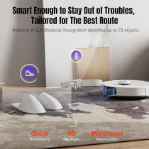 Roborock S8 MaxV Ultra Robot Vacuum And Sonic Mop, 10000 Pa Suction, Corner To Edge Deep Cleaning, Hot Air Self-Drying, Auto Empty And Refill, Obstacle Avoidance, White