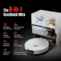 Roborock S8 MaxV Ultra Robot Vacuum And Sonic Mop, 10000 Pa Suction, Corner To Edge Deep Cleaning, Hot Air Self-Drying, Auto Empty And Refill, Obstacle Avoidance, White