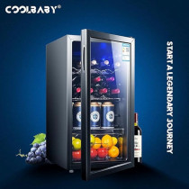 Coolbaby 95L Big Capacity Wine Cooler Refrigerator Skincare Fridge Red Wine Cabinet Transparent Glass Door Wine Cellar Small Fridge For Room