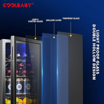 Coolbaby 95L Big Capacity Wine Cooler Refrigerator Skincare Fridge Red Wine Cabinet Transparent Glass Door Wine Cellar Small Fridge For Room