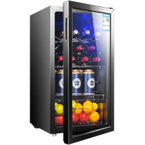Coolbaby 95L Big Capacity Wine Cooler Refrigerator Skincare Fridge Red Wine Cabinet Transparent Glass Door Wine Cellar Small Fridge For Room