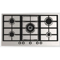 Ariston 90Cm Built-In 5-Burner Gas Hob With High Power Wok Burner And Speed Burner, Cast Iron Pan Supports, Step Flame Settings For Mechanical Control, Flame Failure Device For Safety, PK951TGH