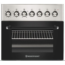 Westpoint 60 x 60 Free Standing 4 Gas Burners Auto Ignition Full Safety Grill Function Double Knob Turnspit Grid Timer Oven Tray, WCER-6640G0I