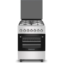 Westpoint 60 x 60 Free Standing 4 Gas Burners Auto Ignition Full Safety Grill Function Double Knob Turnspit Grid Timer Oven Tray, WCER-6640G0I