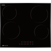 Millen Built In Electric Hob, 60 Cm Black Glass, 4 Heating Zones, 6000W, Touch Control, MEH 601 BL