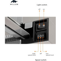 Millen 60 Cm Slide-Out Range Hood, Filters Included, MBKHS 6001 IX