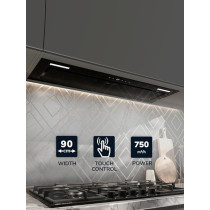 Millen 90 Cm Buit In Range Hood 750 M3/H, MBKHG 902 BL