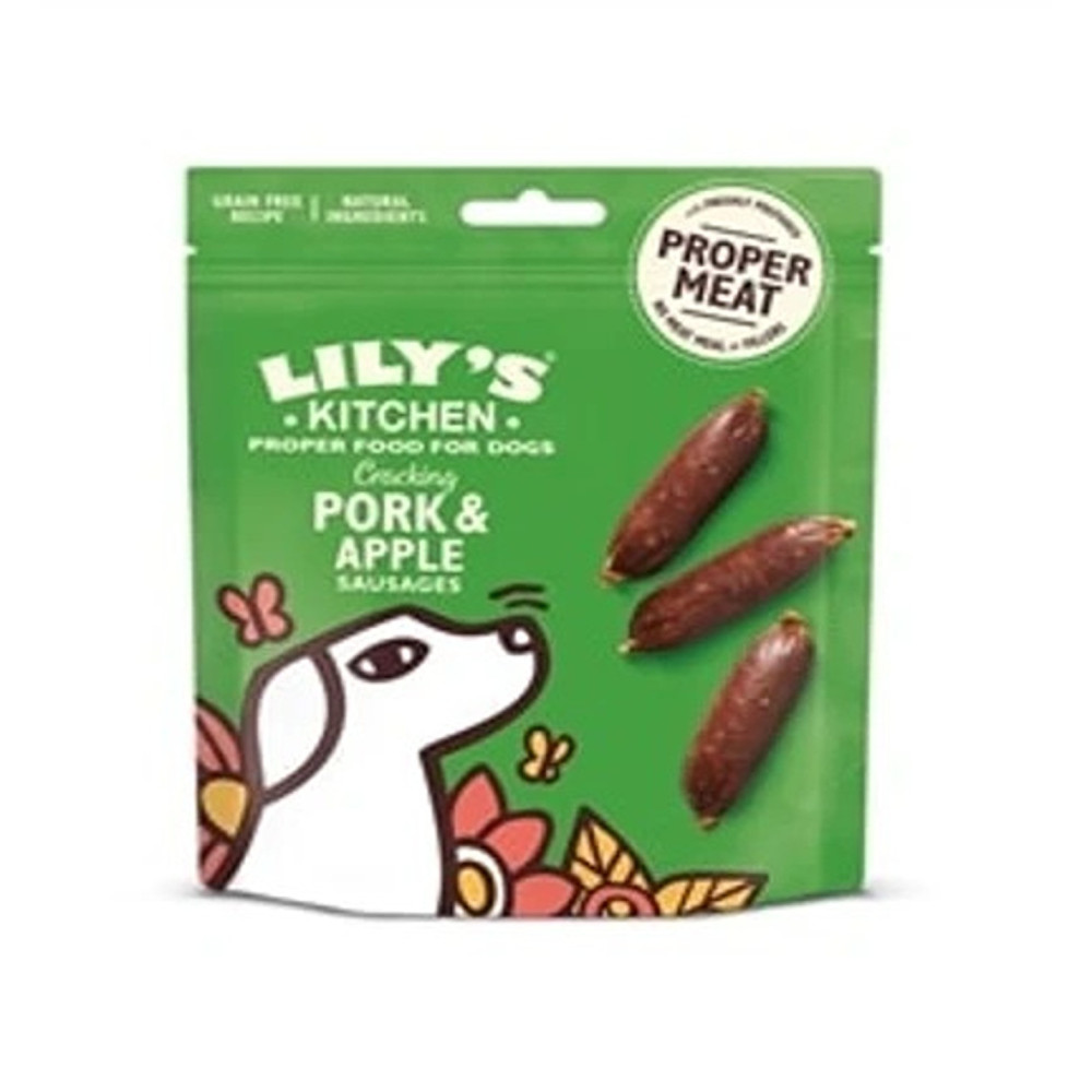 Lily'S Kitchen 70G Cracking Pork And Apple Sausages Dog Treats