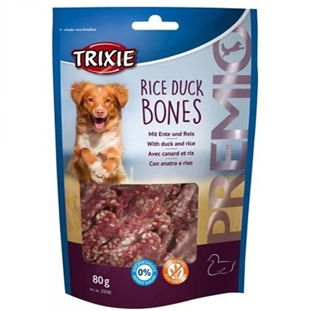 Trixie 80g Premio Rice Duck Bones Dog Treats