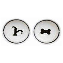 Trixie 1.6L Ceramic Eat on Feet Set For Dogs, White