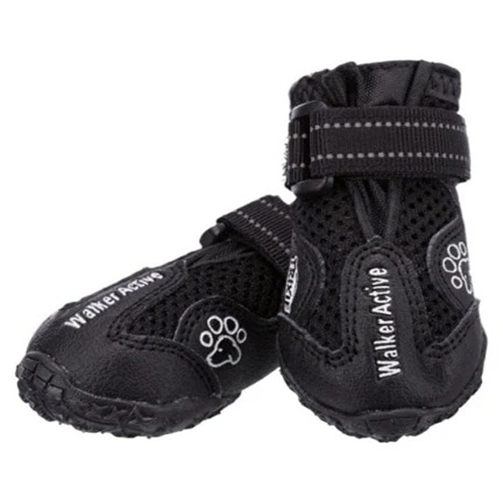 Trixie L-XL Size Walker Active Protective Boots 2pc Set for Dogs, Black