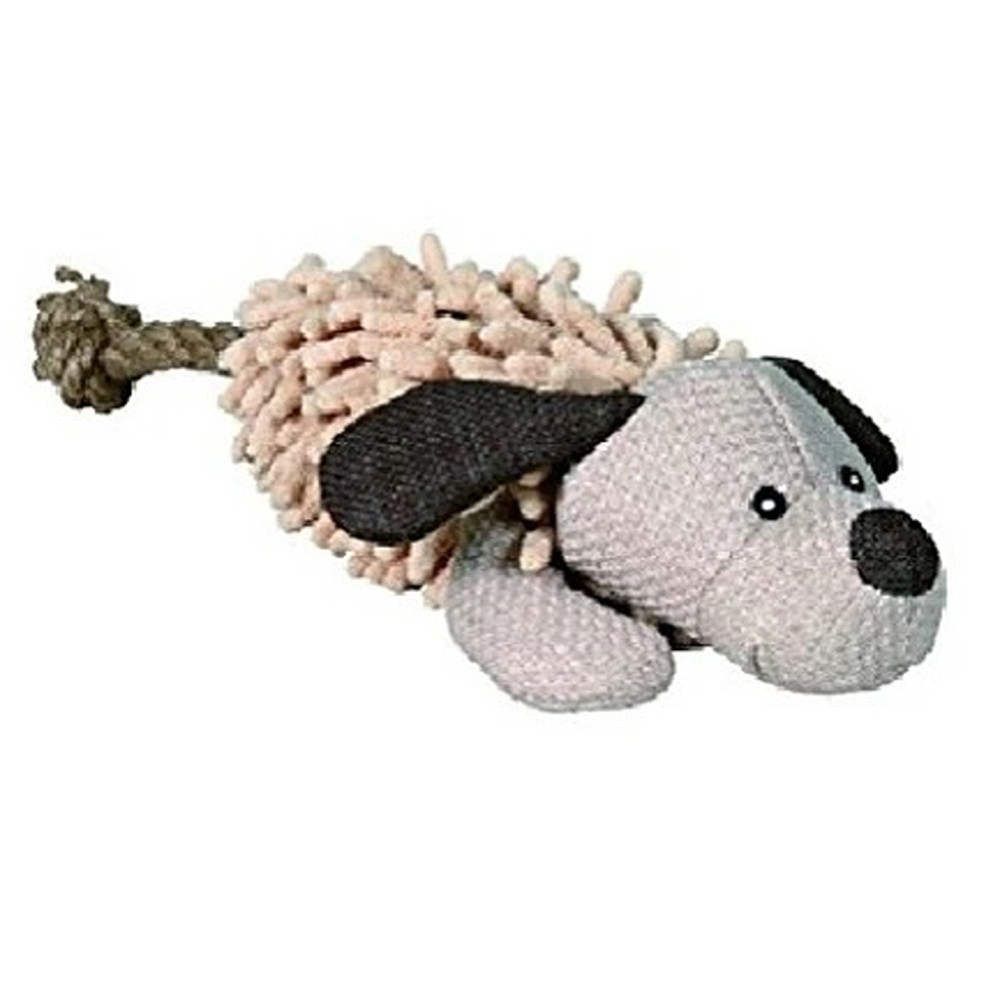 Trixie 30cm Plush Toy with Rope Toy For Dogs, Beige