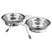 Trixie 900ml Eat on Feet Anti-Rattle Steel Bowl Set For Dogs