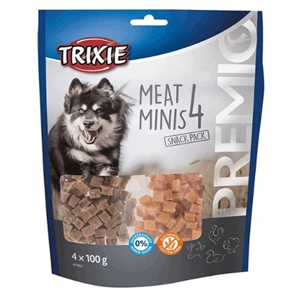 Trixie 4 x 100g Premio 4 Meat Minis Dog Treats