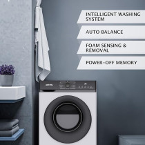 Egnrl 6 Kg Front Load Washing Machine With Inverter BLDC Motor 5 STAR Energy And Water Consumption, 1200 RPM, 12 Programs, EGWMFL700, Black/White