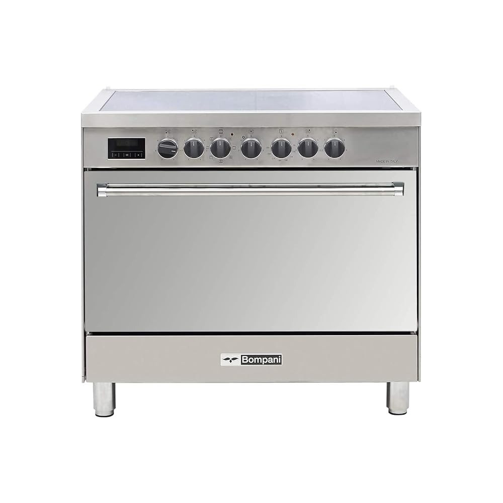 Bompani Electric Ceramic Cooker 5 Burner Size 90 x 60 Cm Stainless Steel
