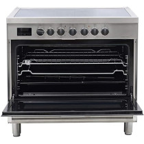Bompani Electric Ceramic Cooker 5 Burner Size 90 x 60 Cm Stainless Steel
