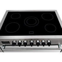 Bompani Electric Ceramic Cooker 5 Burner Size 90 x 60 Cm Stainless Steel