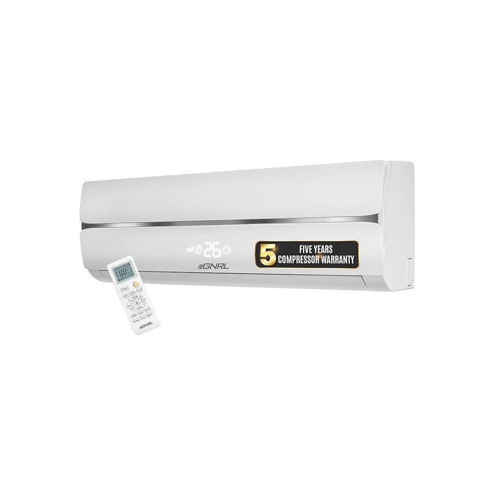 Egnrl 18000 BTU T3 Rotary Split AC White R410a 4 Way Air Flow, Golden Fin And Auto Restart Remote Included 1.5 Ton White EG18T3N