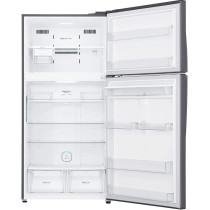 LG 630 Liters Top Mount Refrigerator With Linear Inverter Compressor, Hygiene Fresh Plus Technology, Water Dispenser, Shiny Steel - GR F832HLHU