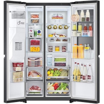 LG Side By Side Refrigerator, 617 Liter Capacity, Matte Black