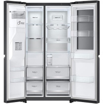 LG Side By Side Refrigerator, 617 Liter Capacity, Matte Black
