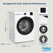 Beko 8 Kg Front Load Washing Machine, 1400 RPM, 15 Programme, Low Noise, Quick Wash, White