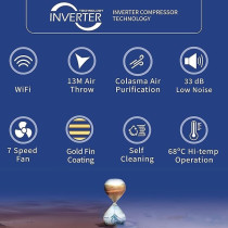 Gree 2.0 Ton Split Air Conditioner, ISAVE Plus-P24H3 Inverter Compressor Wi-Fi Enabled R410A Refrigerant 3D Airflow