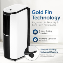 Gree Portable Air Conditioner 1.5 Ton 18000 Btu Rotary Compressor Portable Ac With Gold Fin Eco-Friendly R410A, CMATIC-S18C1