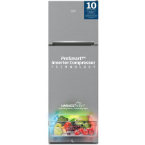 Beko Refrigerator 350 Liters Gross Top Mount Double Door, Silver Colour, NeoFrost Dual Cooling, Low Noise, Harvest Fresh, RDNE350K30XBN