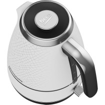 Beko Cosmopolis Electric Kettle, 1.7L 3000W, LED Warning, Auto-Off, Keep Warm Function, Dry-Boil Protection, 360 Degree Rotating Base, Wireless Use, White/Chrome, WKM8307CR