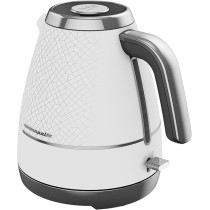 Beko Cosmopolis Electric Kettle, 1.7L 3000W, LED Warning, Auto-Off, Keep Warm Function, Dry-Boil Protection, 360 Degree Rotating Base, Wireless Use, White/Chrome, WKM8307CR