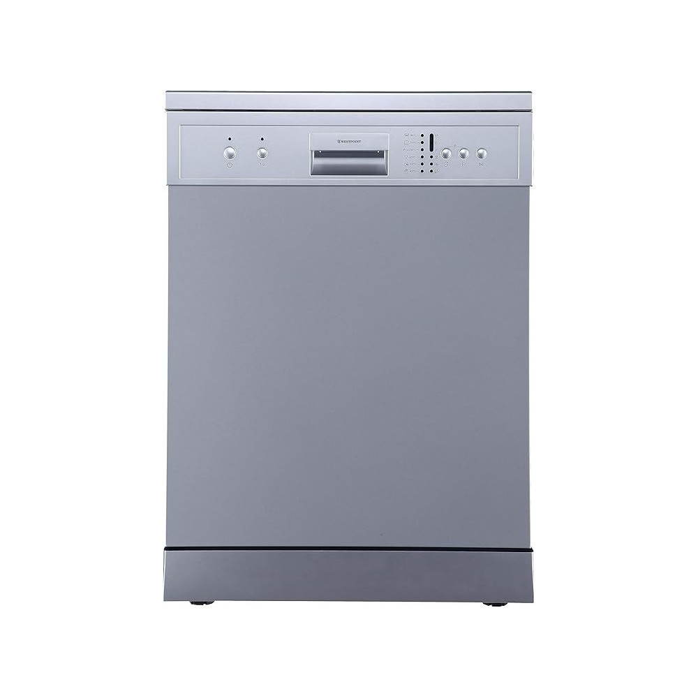 Westpoint Stainless Steel 12 Place Setting 6 Programs Freestanding Dishwasher, Hygienic Cleaning, Large Capacity, Ventilation Drying, Save Time With 90-Minute Wash And Dry, Half Load Setting, WYM-12616ERS