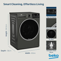 Beko 10 Kg Front Load Washing Machine, 1400 RPM, 15 Programme, Manhattan Grey Colour