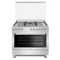Super General 90 x 60 Cm, 5 Gas Burners, Oven/Grill With Rotisserie Free Standing Gas Cooker, Stainless Steel, Turbo Fan, SGC9607FSHGF